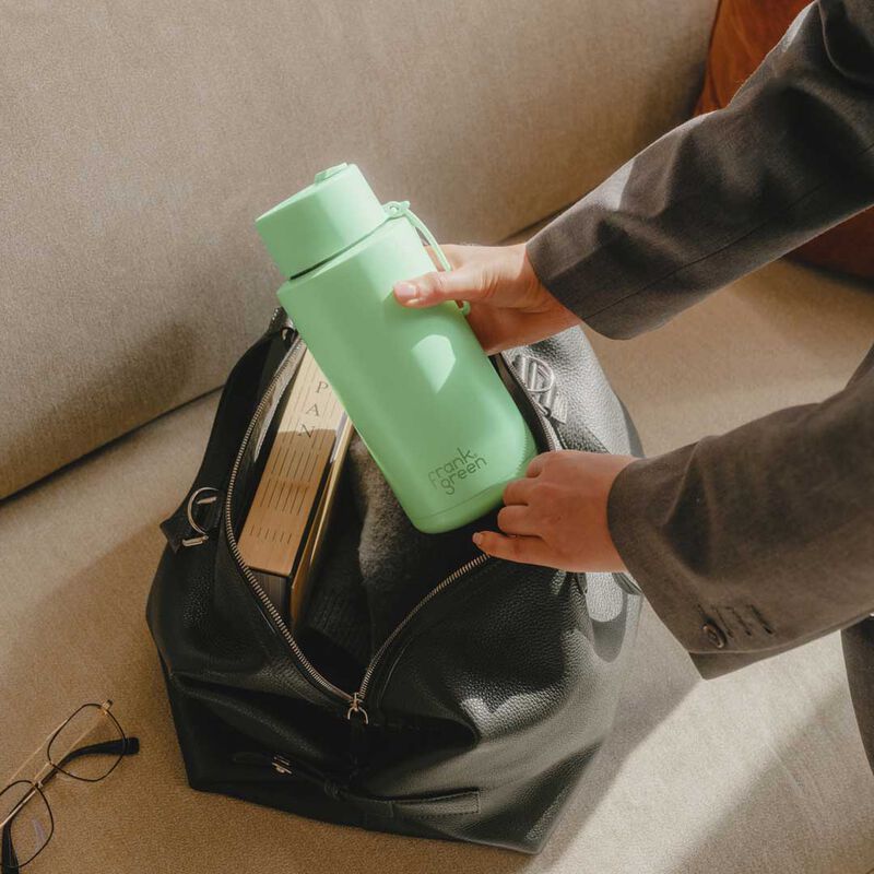 frank green 34oz Ceramic Bottle with Flip Straw Lid Mint Gelato image number 1